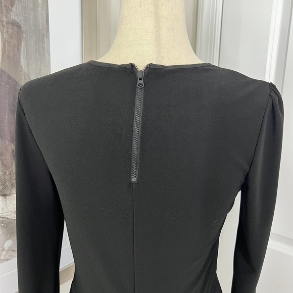Narciso Rodriguez Design Nation Black Peplum Top Small Long Sleeve Stretch - Picture 7 of 10